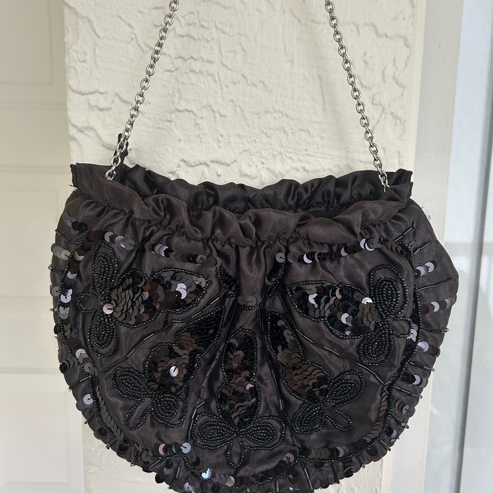 H&M DressyBlack Sequin Cocktail Embellished Clutch